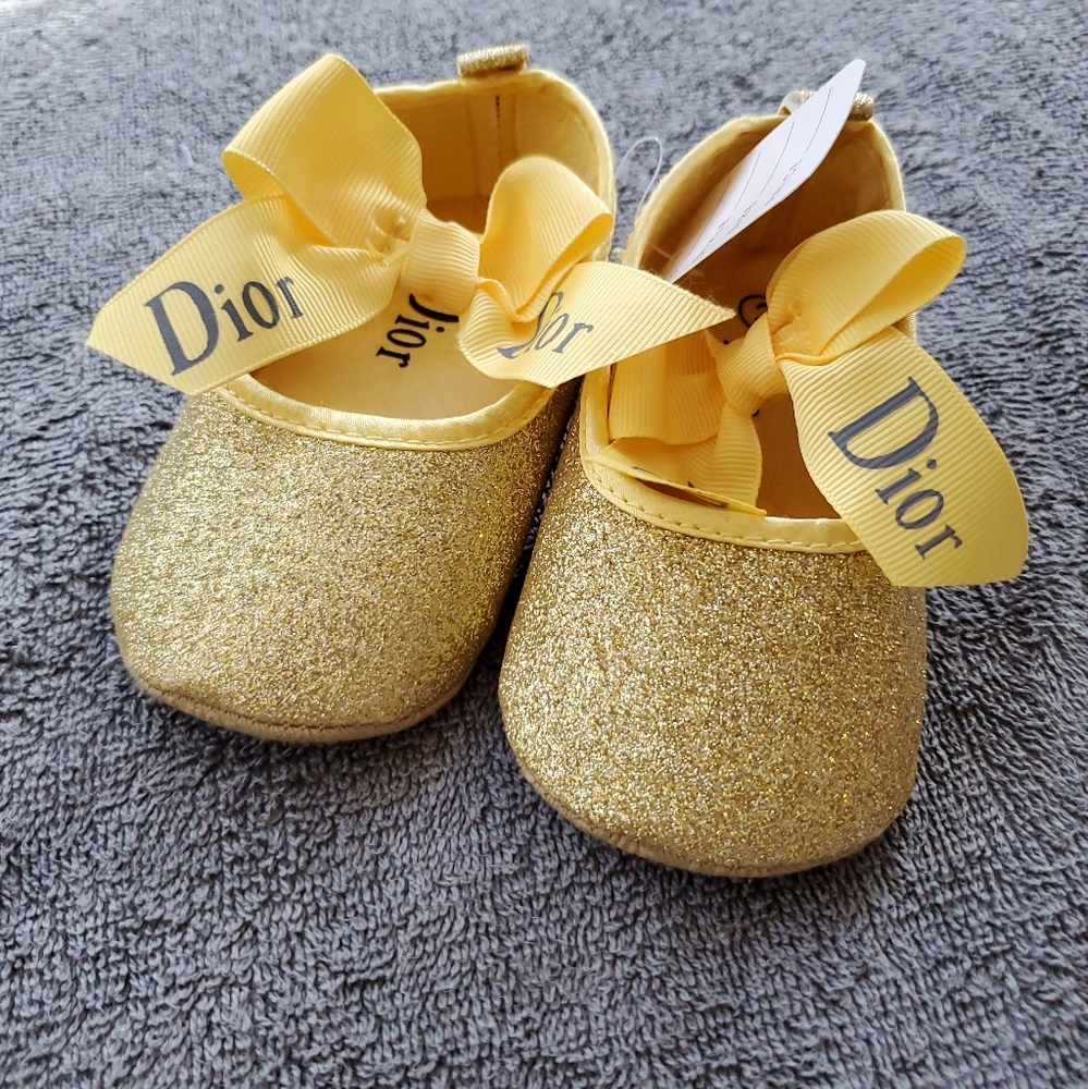 Gold Infant Dior Shoes